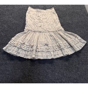 Zucca Tiered Ruffle Mini Skirt Womens‎ M Beige Crinkle Japanese Avant Garde Boho